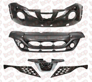 FOR NISSAN JUKE FRONT BUMPER AND LOWER BUMPER COMPLETE KIT WITH GRILLES 2014 - 2019
