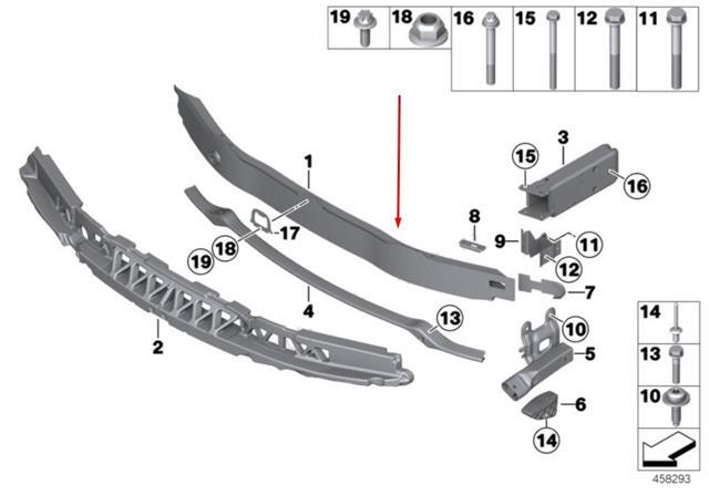 BMW 4 SERIES F32 F33 2012 to 2018 FRONT BUMPER CRASH BAR REINFORCEMENT CARRIER