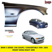 BMW E46 3 SERIES COUPE 1998 -2003 FRONT WING DRIVERS SIDE RIGHT PRIMED NEW