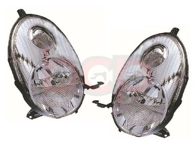 FOR NISSAN MICRA 2003-2006 K12 HEADLIGHTS HEADLAMPS CHROME PAIR LEFT & RIGHT NEW
