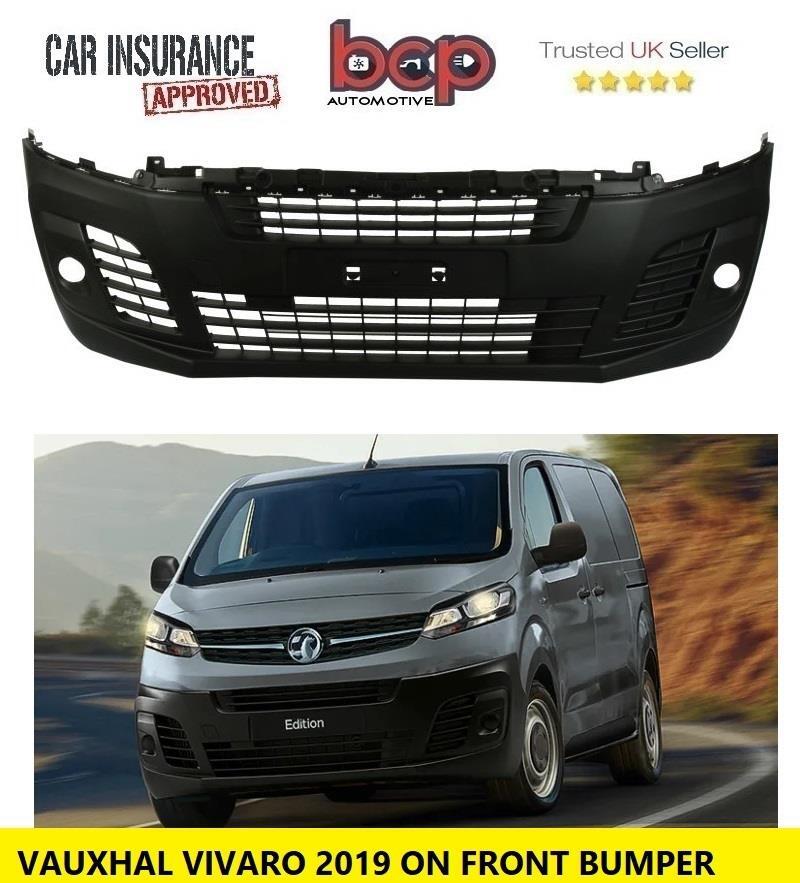 VAUXHALL VIVARO 2019 ON FRONT BUMPER BLACK WITH FOG HOLES 1615658280 NEW