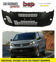 VAUXHALL VIVARO 2019 ON FRONT BUMPER BLACK WITH FOG HOLES 1615658280 NEW