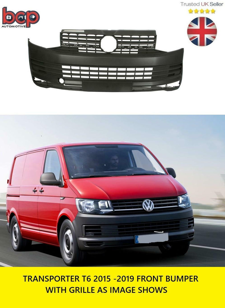 VW TRANSPORTER T6 2015 - 2019 FRONT BUMPER WITH GRILLE BRAND NEW 7E0807221D9B