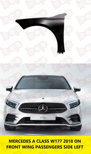 MERCEDES A CLASS W177 FRONT WING LEFT PASSENGERS SIDE INSURANCE SPEC ALUMINIUM