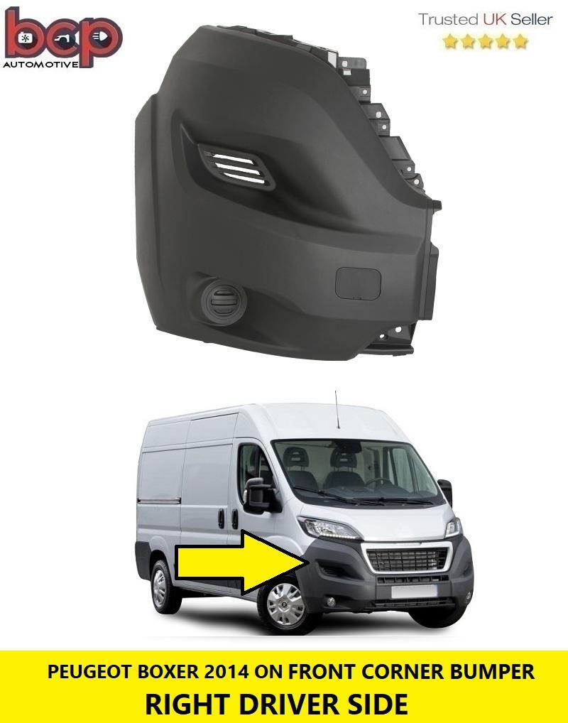FIAT DUCATO BUMPER CORNER FRONT END CAP 2014 ON RIGHT TEXTURED DRIVERS GREY