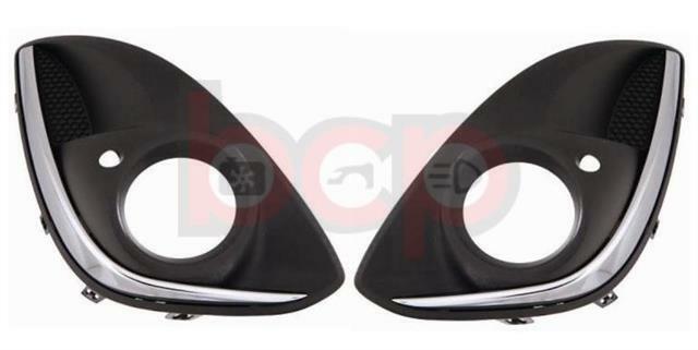 VAUXHALL CORSA D 2011 2014 PAIR FRONT BUMPER FOG GRILLE WITH CHROME LEFT & RIGHT