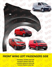 TOYOTA PROACE 2016 2017 2018 2019 2020 2021 2022 FRONT WING RIGHT DRIVERS SIDE