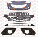 Load image into Gallery viewer, VAUXHALL CORSA E FRONT BUMPER COMPLETE KIT 2015 - 2019 PRIMED WITH 4 SENSORS