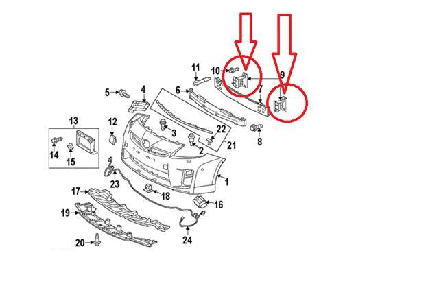 TOYOTA PRIUS 2010 – 2016 FRONT BUMPER BRACKET CHASSIS EXTENSION 5701347020 RIGHT