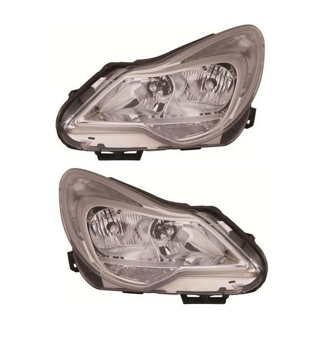 VAUXHALL CORSA D 2011 - 2014 PAIR CHROME HEADLIGHTS HEADLAMPS NEW OEM QUALITY
