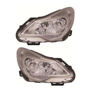 VAUXHALL CORSA D 2011 - 2014 PAIR CHROME HEADLIGHTS HEADLAMPS NEW OEM QUALITY