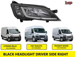 Load image into Gallery viewer, PEUGEOT BOXER HEADLIGHT BLACK 2014 ON HEADLAMP RIGHT DRIVER SIDE HALOGEN NO LED
