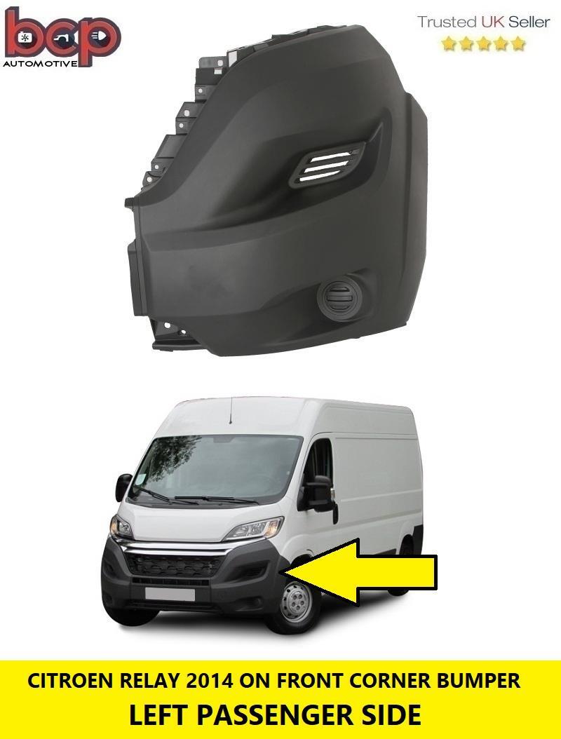 CITROEN RELAY BUMPER CORNER FRONT END CAP 2014 ON LEFT TEXTURED PASSENGER GREY