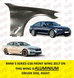 Load image into Gallery viewer, BMW 5 SERIES G30 2017 ON FRONT WING RIGHT DRIVERS SIDE ALUMINIUM NOT FOR M5
