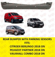 VAUXHALL COMBO 2018 ON REAR BUMPER TEXTURED WITH PARKING SENSOR HOLES