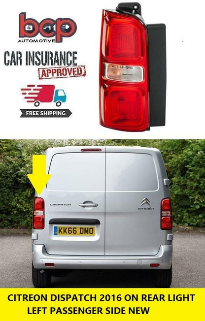 CITROEN DISPATCH 2016 ON REAR LIGHT LAMP LEFT PASSENGER SIDE NEW 9808243180