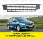 Load image into Gallery viewer, VW TOURAN 2015 - 2021 FRONT BUMPER LOWER GRILLE CENTER BLACK 5TA853677K