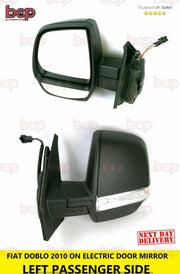 FIAT DOBLO DOOR MIRROR 2010 ON TWIN GLASS ELECTRIC LEFT PASSENGERS 6PIN NO TEMP