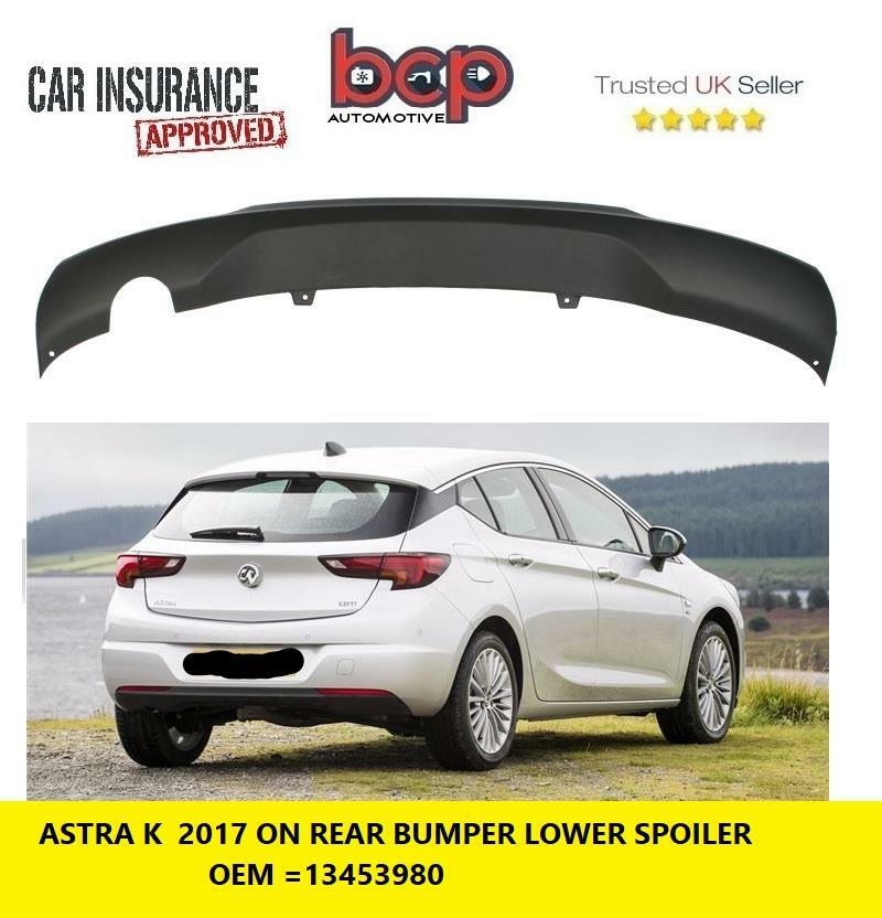 VAUXHALL ASTRA K 5DR 2015 - 2019 REAR BUMPER SPOILER LOWER VALANCE TRIM BLACK