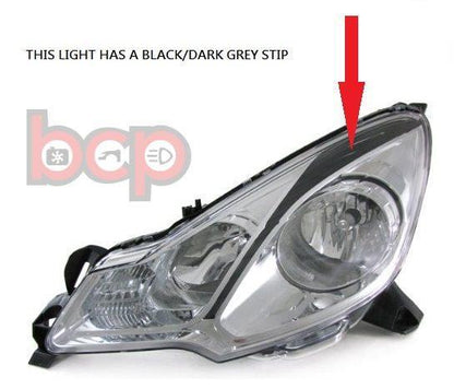 CITROEN C3 2010 - 2013 HEADLIGHT HEADLAMP PASSENGER CHROME BLACK STRIP LEFT
