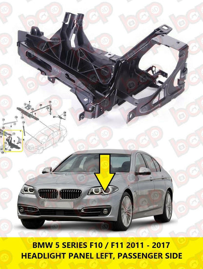 BMW 5 SERIES F10 F11 2011 – 2017 HEADLIGHT PANEL HOLDER SUPPORT BRACKET LEFT