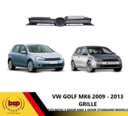 VOLKSWAGEN GOLF MK6 FRONT GRILLE BLACK NO CHROME 2009 - 2013