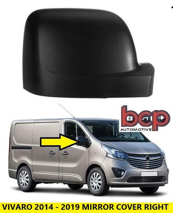 RENAULT TRAFIC 2014 ON DOOR WING MIRROR COVER BLACK DRIVER SIDE RIGHT CLIP ON