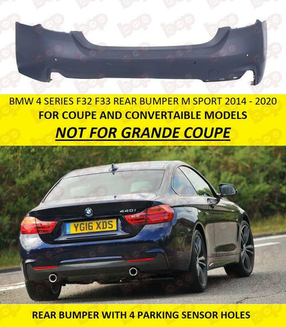 BMW 4 SERIES REAR BUMPER M SPORT WITH PARKING SENSORS F32 F33 2014 - 2020