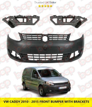 VW CADDY 2011 - 2015 FRONT BUMPER WITH BRACKETS TEXTURED NO PARKING SENSORS