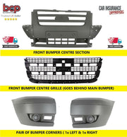 FORD TRANSIT MK7 2006 - 2014 FRONT BUMPER COMPLETE ALL 3 SECTIONS & MAIN GRILLE