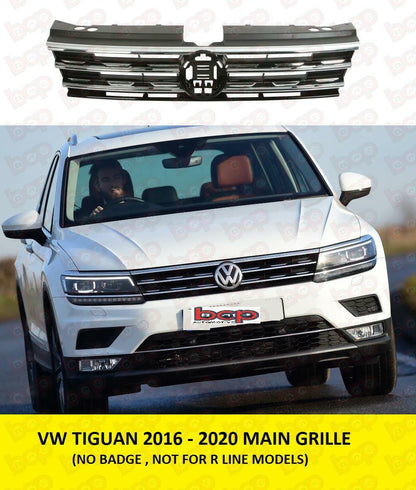 VW TIGUAN 2016 - 2020 GRILLE WITH CHROME NO RLINE NO BADGE RADIATOR MAIN GRILLE