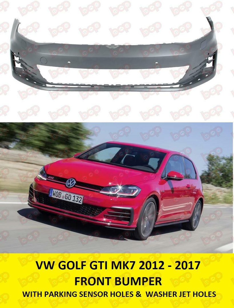 VW GOLF GTI MK7 FRONT BUMPER 2012 - 2017 WITH PARKING SENSOR AND WASHER JET HOLE