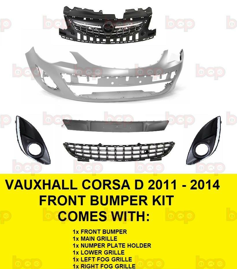 VAUXHALL CORSA D FRONT BUMPER 2011 - 2015 KIT COMPLETE WITH ALL GRILLES NEW