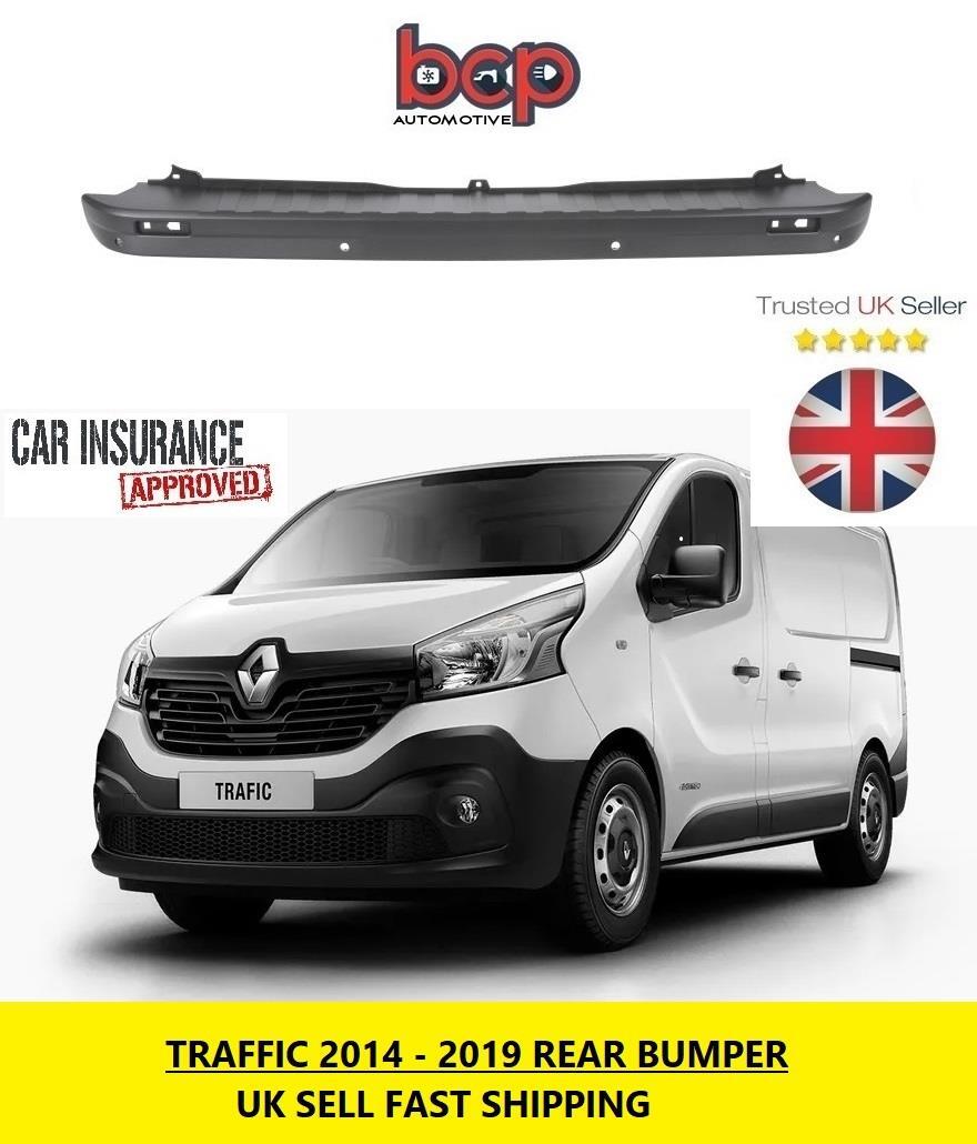 VAUXHALL VIVARO REAR BUMPER 2014 -2019 CENTRE SECTION PRIMED TEXTURED PDC HOLES