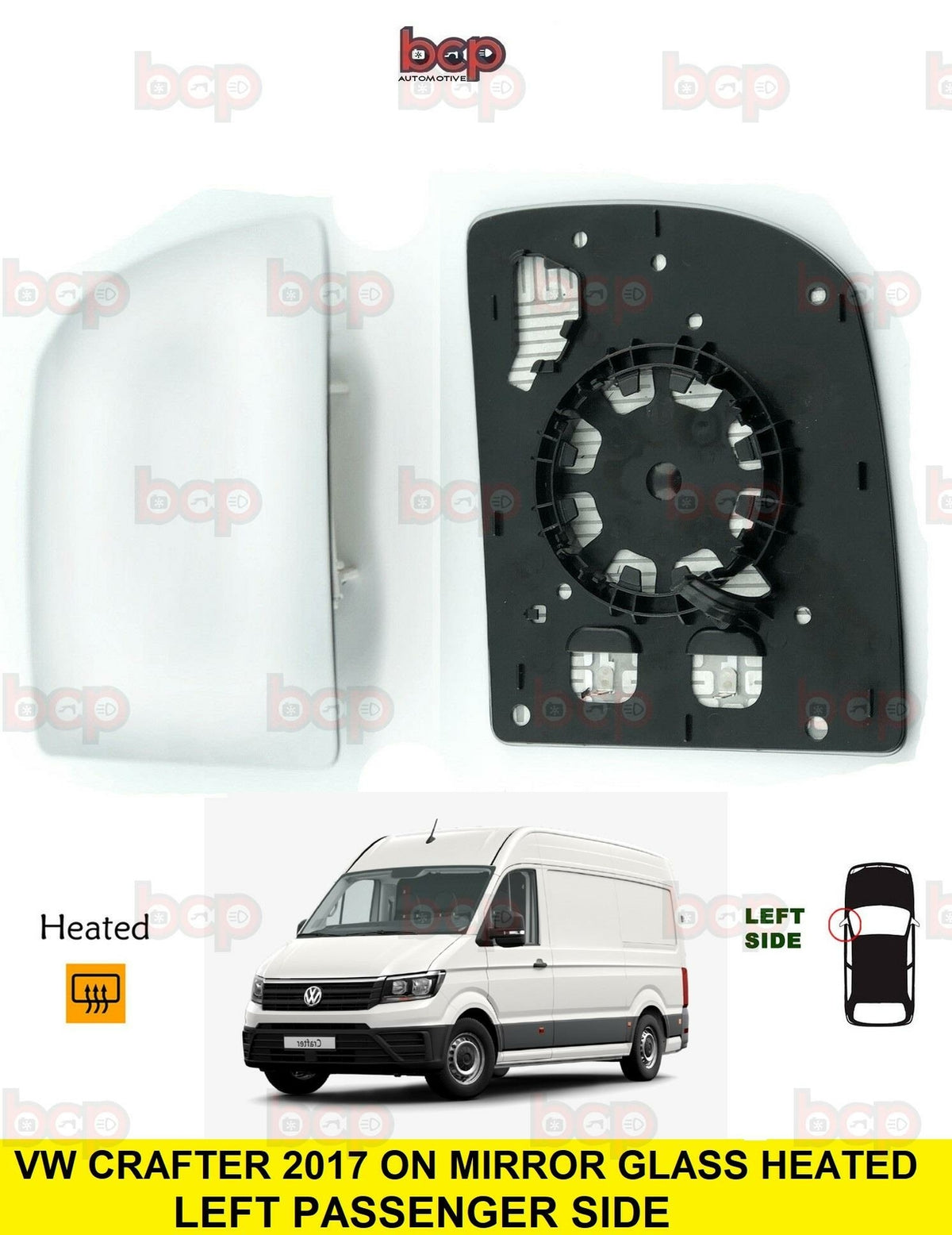 VW CRAFTER 2017 2018 2019 2020 DOOR WING MIRROR GLASS HEATED LEFT PASSENGERS LH
