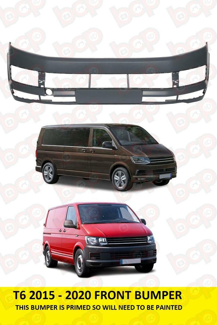 VW TRANSPORTER T6 2015 - 2019 FRONT BUMPER PRIMED TO BE PAINTED 7E5807221DGRU