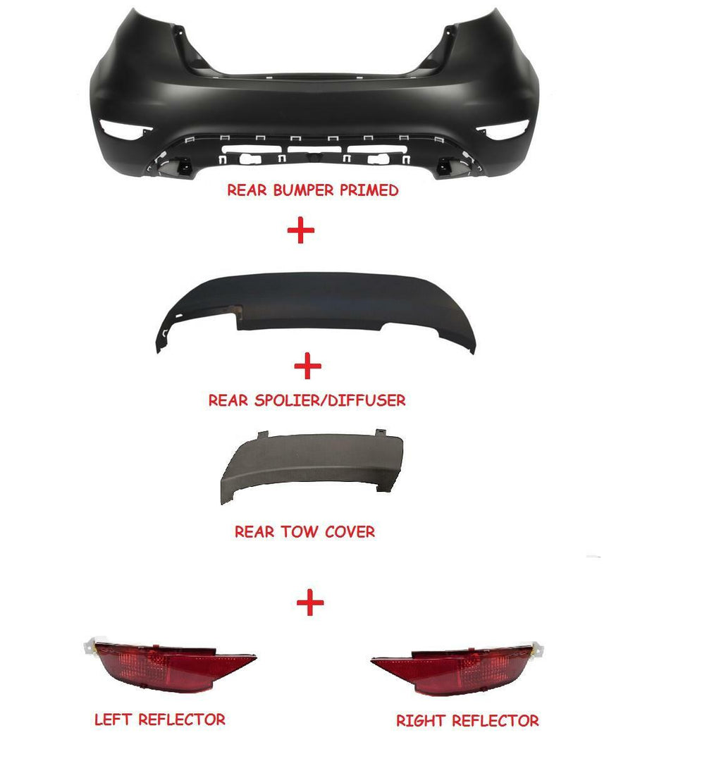 FORD FIESTA MK7  2008 - 2017 REAR BUMPER KIT COMPLETE PRIMED NOT ST OR ZETECS