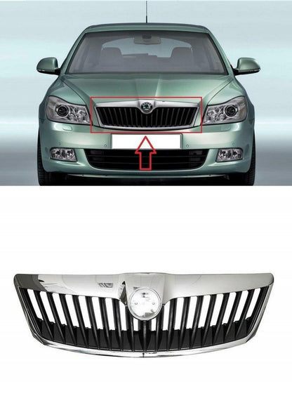 SKODA OCTAVIA 2009-2013 MAIN GRILLE COMPLETE FRONT WITH CHROME MOULDING NEW