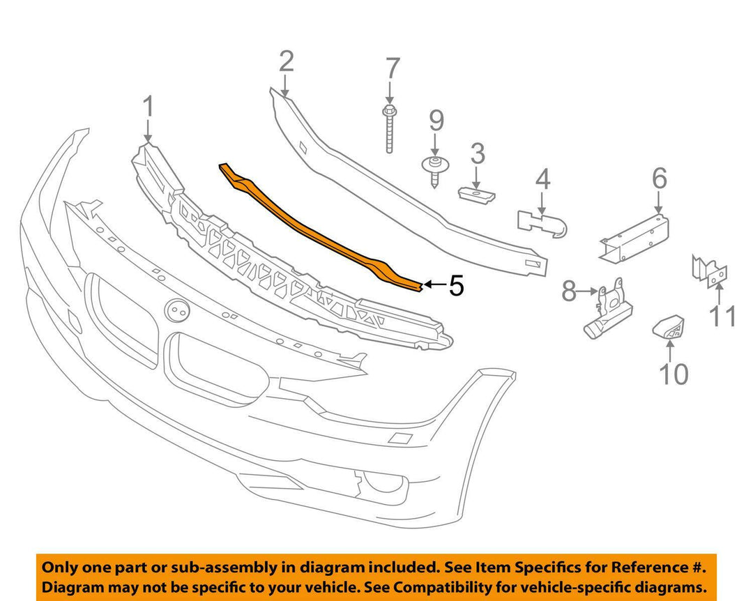 BMW 3 SERIES F30 F31 2012 -2019 FRONT BUMPER LOWER REINFORCEMENT 51647266325