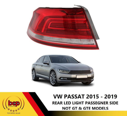 VW PASSAT 2015 - 2019 REAR LIGHT TAIL LAMP OUTER PASSENGER SIDE LEFT LED SALOON