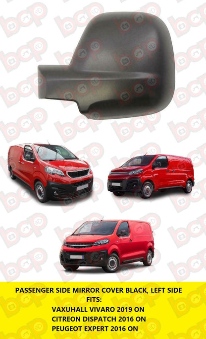 PEUGEOT EXPERT 2016 ON DOOR WING MIRROR COVER LEFT PASSENGER SIDE TEXTURE BLACK