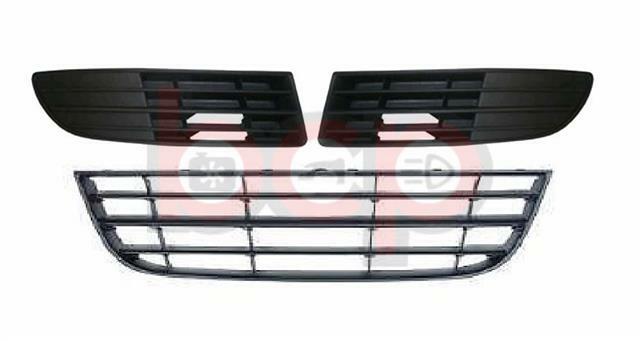 VW POLO 9N 2005 - 2009 FRONT BUMPER GRILLE SET CENTRE RIGHT AND LEFT NO FOG