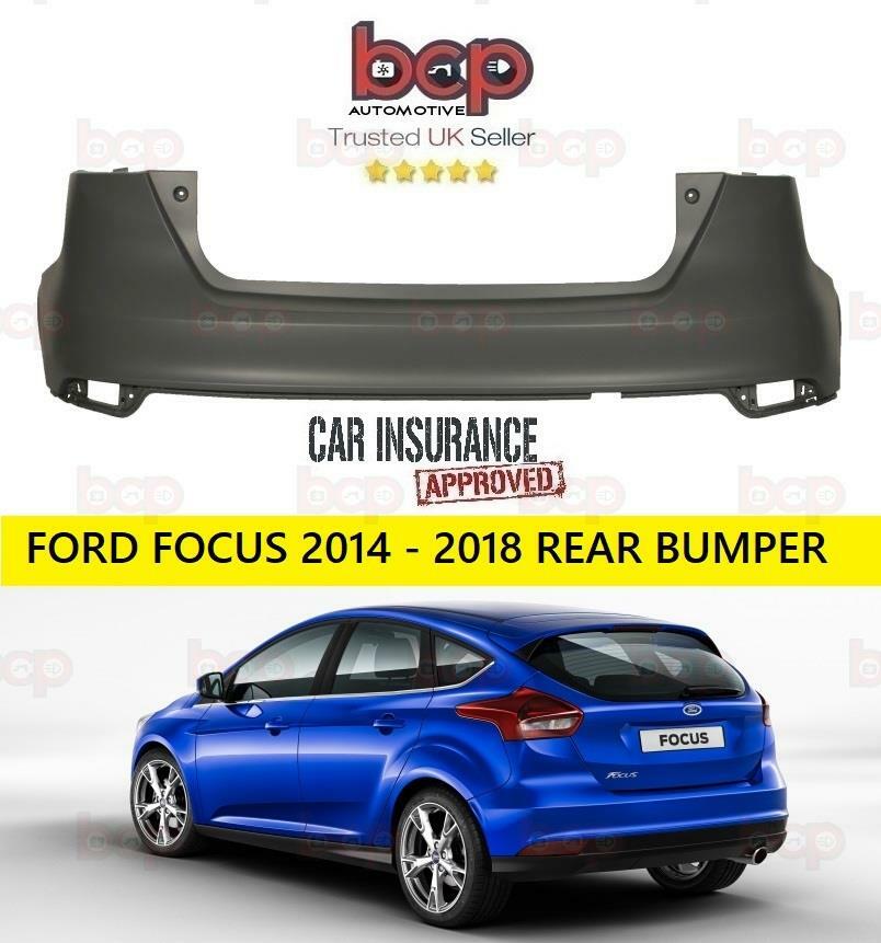FORD FOCUS 2014 - 2018 REAR BUMPER PRIMED NO PARKING SENSOR PRIMED READY 2 PAINT