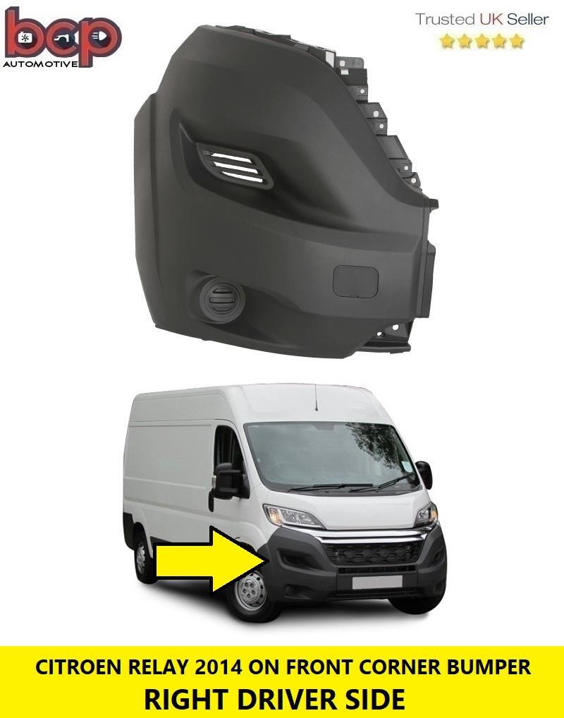 CITROEN RELAY BUMPER CORNER FRONT END CAP 2014 ON RIGHT TEXTURED DRIVERS GREY