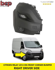 CITROEN RELAY BUMPER CORNER FRONT END CAP 2014 ON RIGHT TEXTURED DRIVERS GREY