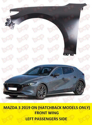 MAZDA 3 HATCHBACK 2019 ON FRONT WING FENDER LEFT PASSENGER SIDE PRIMED