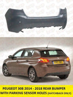 Load image into Gallery viewer, PEUGEOT 308 REAR BUMPER 2014 - 2021 WITH PARKING SENSORS 1610767080