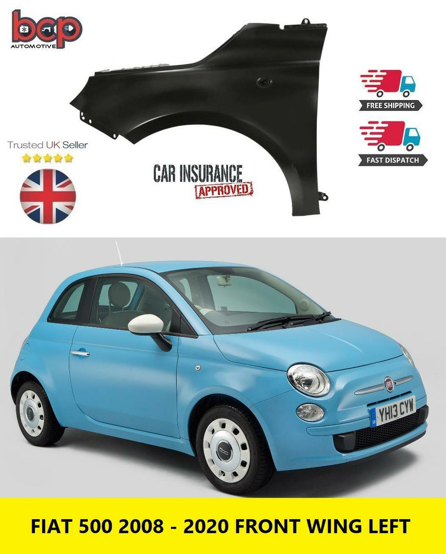 FIAT 500 FRONT WING 2008 - 2015PASSENGERS SIDE LEFT NEW PRIMED READY TO PAINT