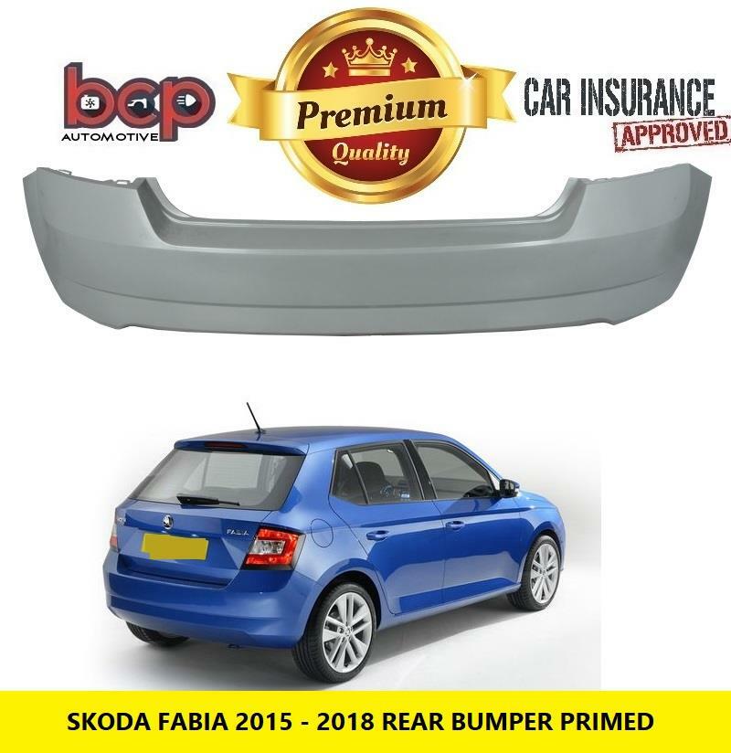 SKODA FABIA HATCHBACK 2015 - 2018 REAR BUMPER NO SENSOR HOLE NOT PRIMED
