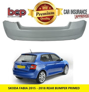 SKODA FABIA HATCHBACK 2015 - 2018 REAR BUMPER NO SENSOR HOLE NOT PRIMED